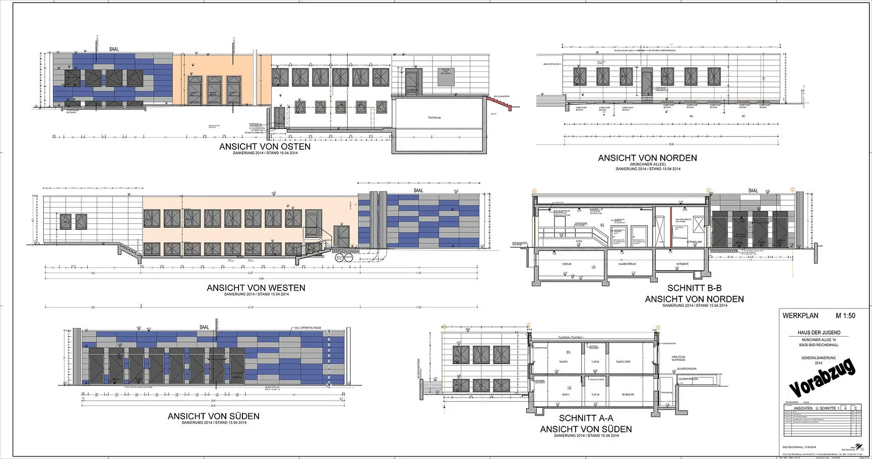 Haus der Jugend - Bauplan